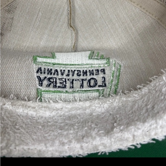 Vintage Pennsylvania Lottery Snapback Cap Hat Beige/Green - Picture 7 of 8